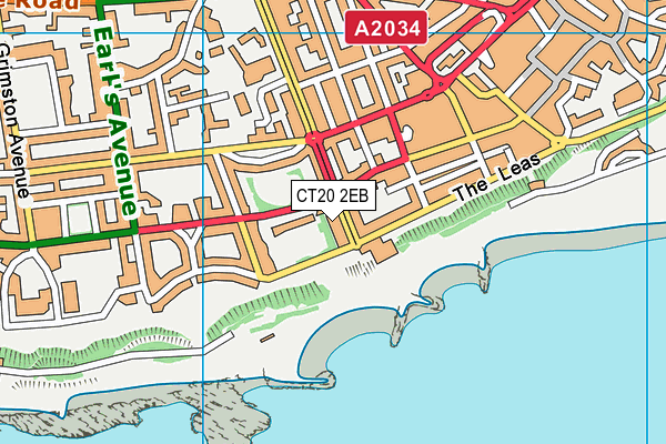 CT20 2EB map - OS VectorMap District (Ordnance Survey)