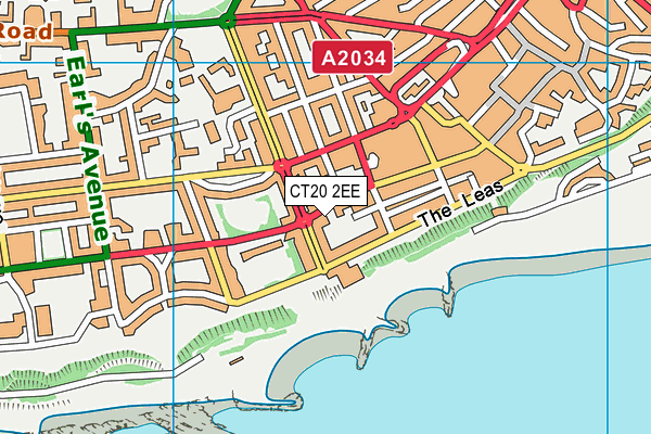 CT20 2EE map - OS VectorMap District (Ordnance Survey)