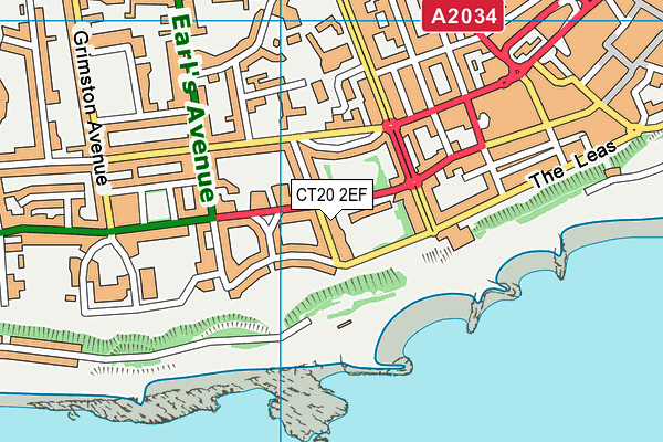 CT20 2EF map - OS VectorMap District (Ordnance Survey)