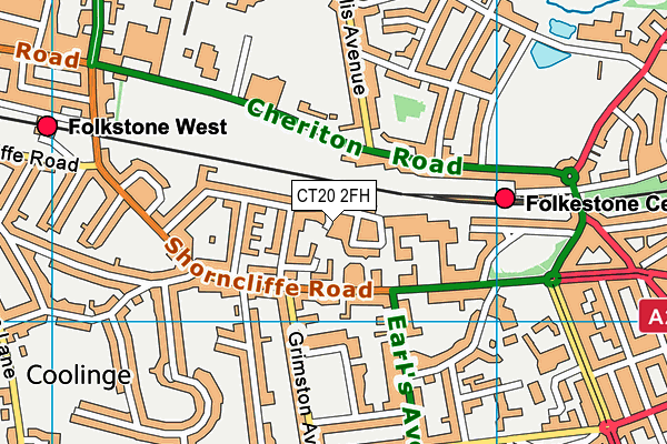 CT20 2FH map - OS VectorMap District (Ordnance Survey)