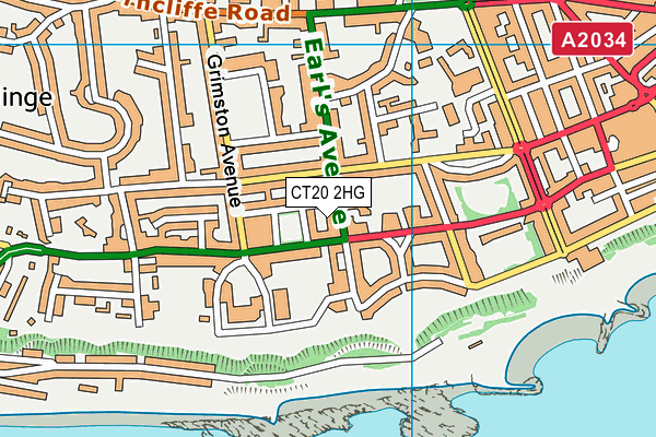 CT20 2HG map - OS VectorMap District (Ordnance Survey)