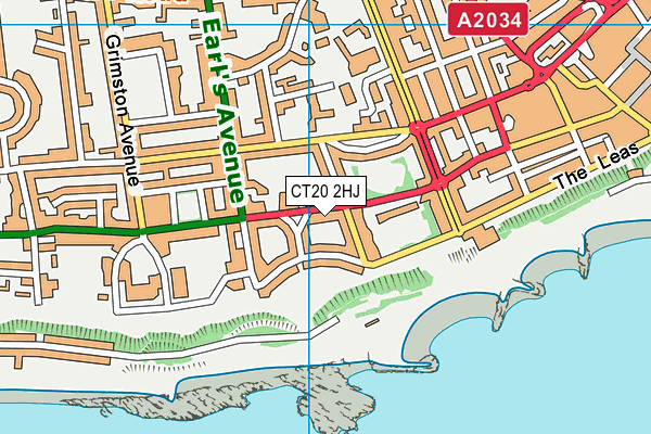 CT20 2HJ map - OS VectorMap District (Ordnance Survey)