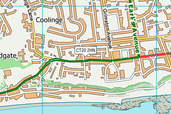 CT20 2HN map - OS VectorMap District (Ordnance Survey)