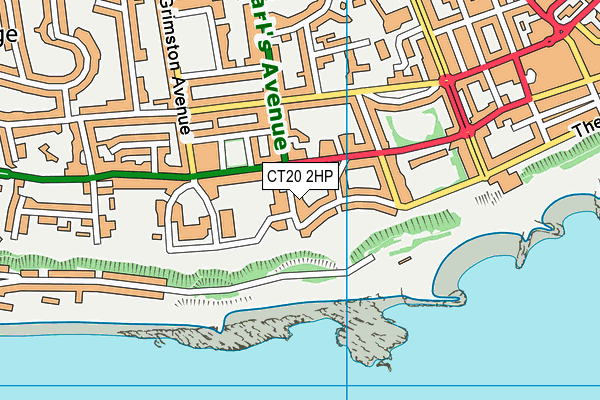 CT20 2HP map - OS VectorMap District (Ordnance Survey)