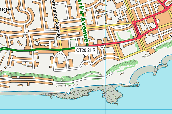 CT20 2HR map - OS VectorMap District (Ordnance Survey)