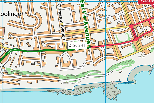 CT20 2HT map - OS VectorMap District (Ordnance Survey)