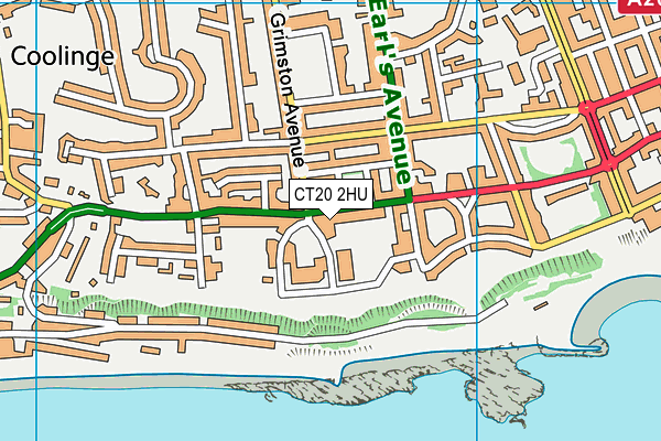 CT20 2HU map - OS VectorMap District (Ordnance Survey)