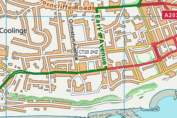 CT20 2HZ map - OS VectorMap District (Ordnance Survey)