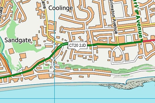 CT20 2JD map - OS VectorMap District (Ordnance Survey)