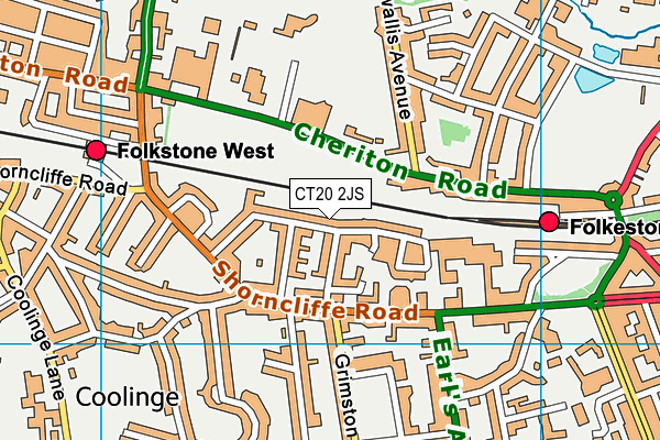 CT20 2JS map - OS VectorMap District (Ordnance Survey)