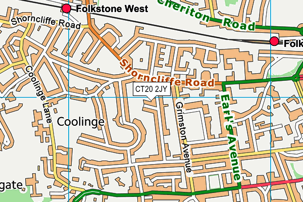 CT20 2JY map - OS VectorMap District (Ordnance Survey)