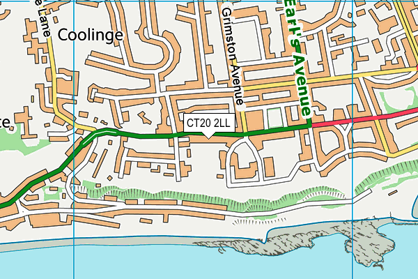 CT20 2LL map - OS VectorMap District (Ordnance Survey)