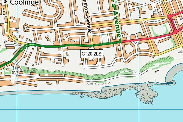 CT20 2LS map - OS VectorMap District (Ordnance Survey)