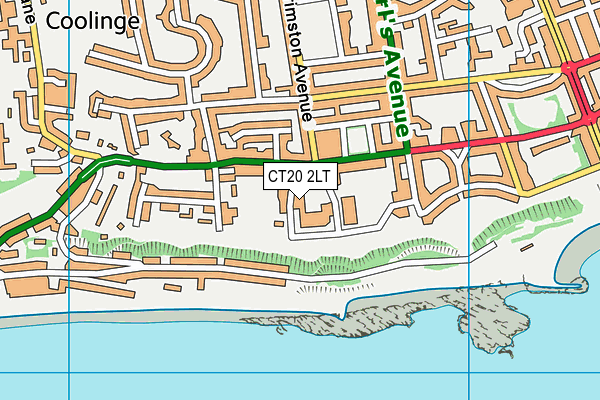 CT20 2LT map - OS VectorMap District (Ordnance Survey)