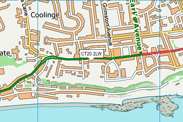 CT20 2LW map - OS VectorMap District (Ordnance Survey)