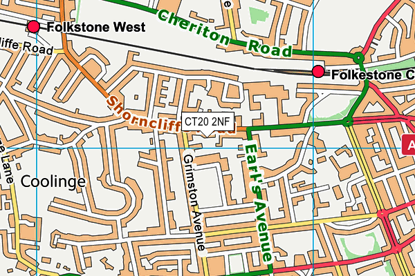 CT20 2NF map - OS VectorMap District (Ordnance Survey)