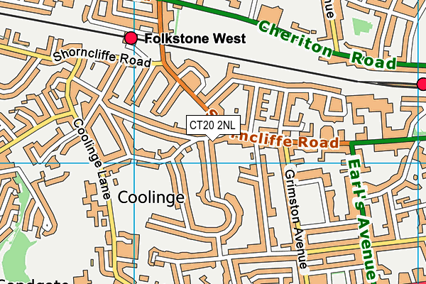 CT20 2NL map - OS VectorMap District (Ordnance Survey)