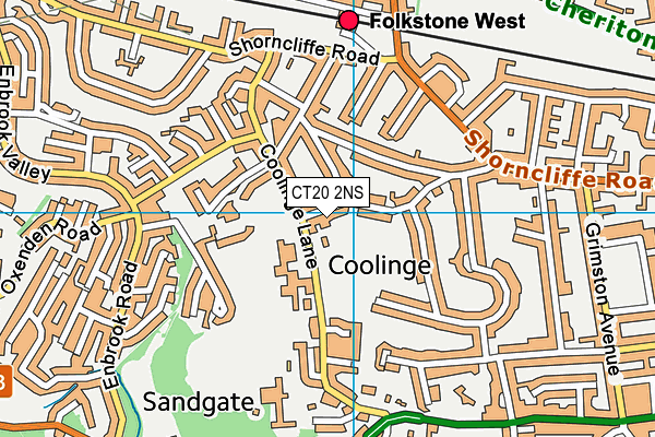 CT20 2NS map - OS VectorMap District (Ordnance Survey)