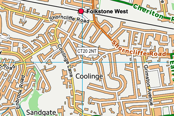 CT20 2NT map - OS VectorMap District (Ordnance Survey)