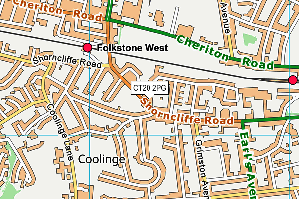 CT20 2PG map - OS VectorMap District (Ordnance Survey)