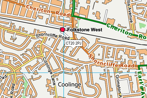 CT20 2PJ map - OS VectorMap District (Ordnance Survey)