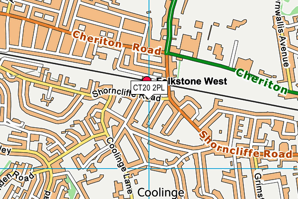 CT20 2PL map - OS VectorMap District (Ordnance Survey)