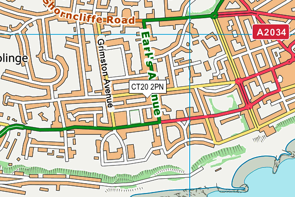 CT20 2PN map - OS VectorMap District (Ordnance Survey)