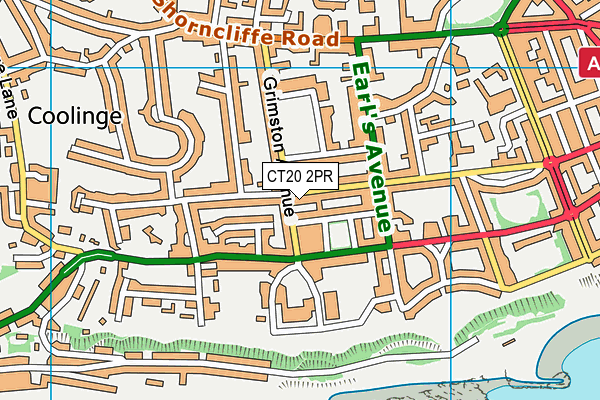 CT20 2PR map - OS VectorMap District (Ordnance Survey)