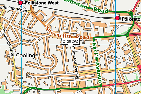 CT20 2PZ map - OS VectorMap District (Ordnance Survey)