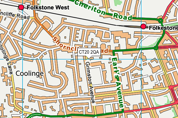 CT20 2QA map - OS VectorMap District (Ordnance Survey)