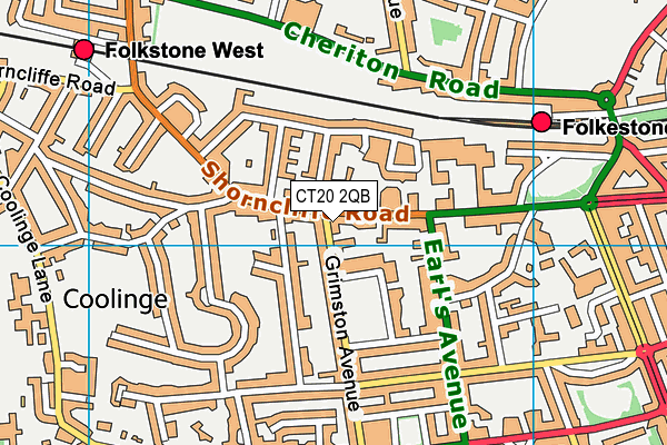 CT20 2QB map - OS VectorMap District (Ordnance Survey)