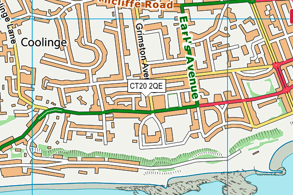 CT20 2QE map - OS VectorMap District (Ordnance Survey)