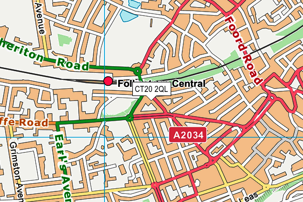 CT20 2QL map - OS VectorMap District (Ordnance Survey)