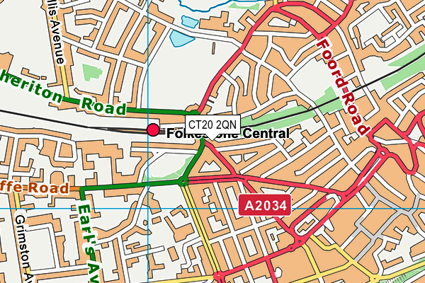 CT20 2QN map - OS VectorMap District (Ordnance Survey)