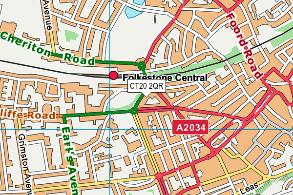 CT20 2QR map - OS VectorMap District (Ordnance Survey)