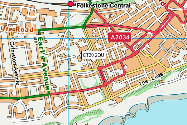 CT20 2QU map - OS VectorMap District (Ordnance Survey)