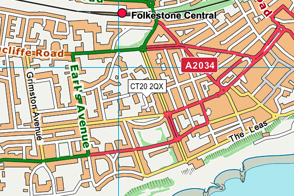 CT20 2QX map - OS VectorMap District (Ordnance Survey)