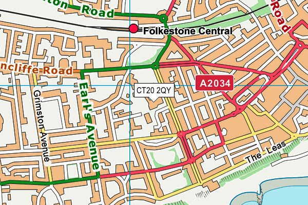 CT20 2QY map - OS VectorMap District (Ordnance Survey)