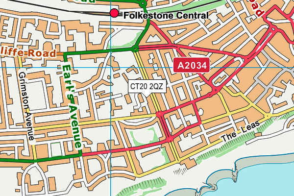 CT20 2QZ map - OS VectorMap District (Ordnance Survey)
