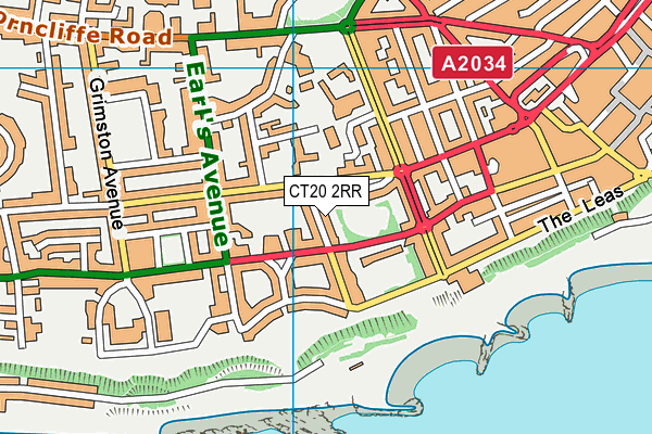 CT20 2RR map - OS VectorMap District (Ordnance Survey)