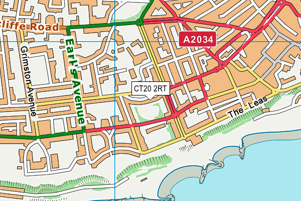 CT20 2RT map - OS VectorMap District (Ordnance Survey)