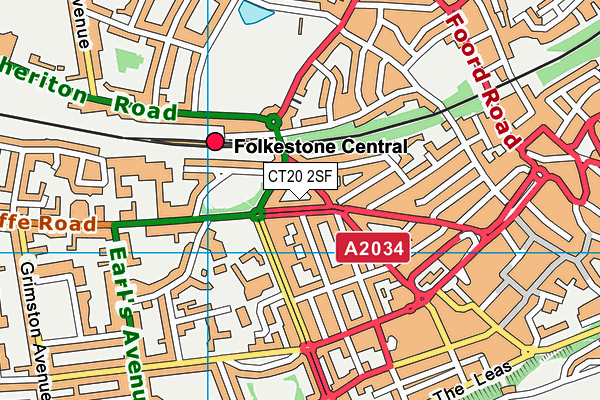 CT20 2SF map - OS VectorMap District (Ordnance Survey)