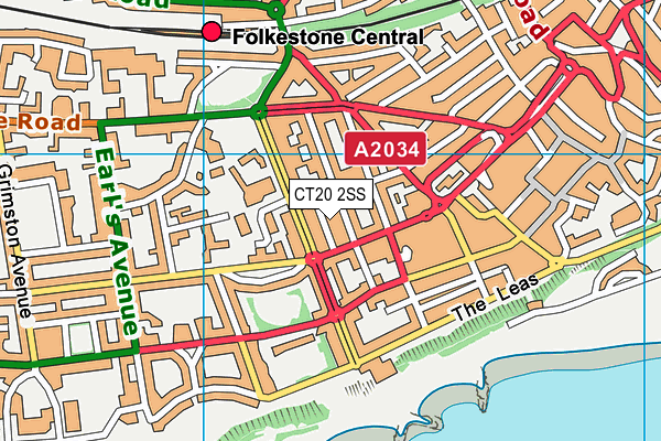 CT20 2SS map - OS VectorMap District (Ordnance Survey)