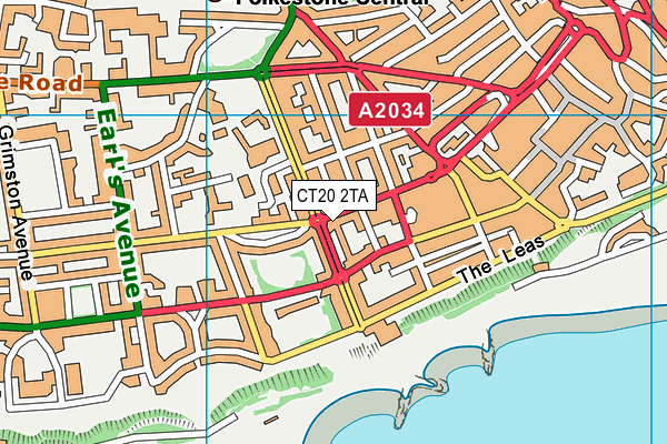 CT20 2TA map - OS VectorMap District (Ordnance Survey)