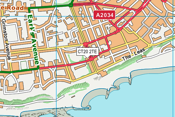 CT20 2TE map - OS VectorMap District (Ordnance Survey)