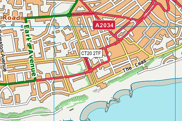 CT20 2TF map - OS VectorMap District (Ordnance Survey)