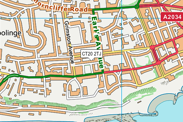 CT20 2TJ map - OS VectorMap District (Ordnance Survey)