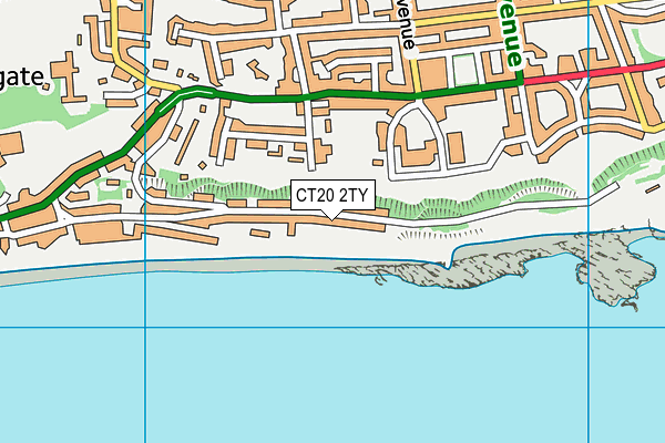 CT20 2TY map - OS VectorMap District (Ordnance Survey)