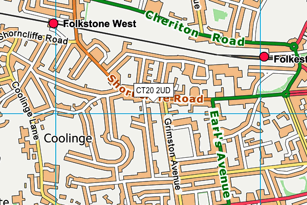 CT20 2UD map - OS VectorMap District (Ordnance Survey)