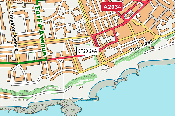CT20 2XA map - OS VectorMap District (Ordnance Survey)